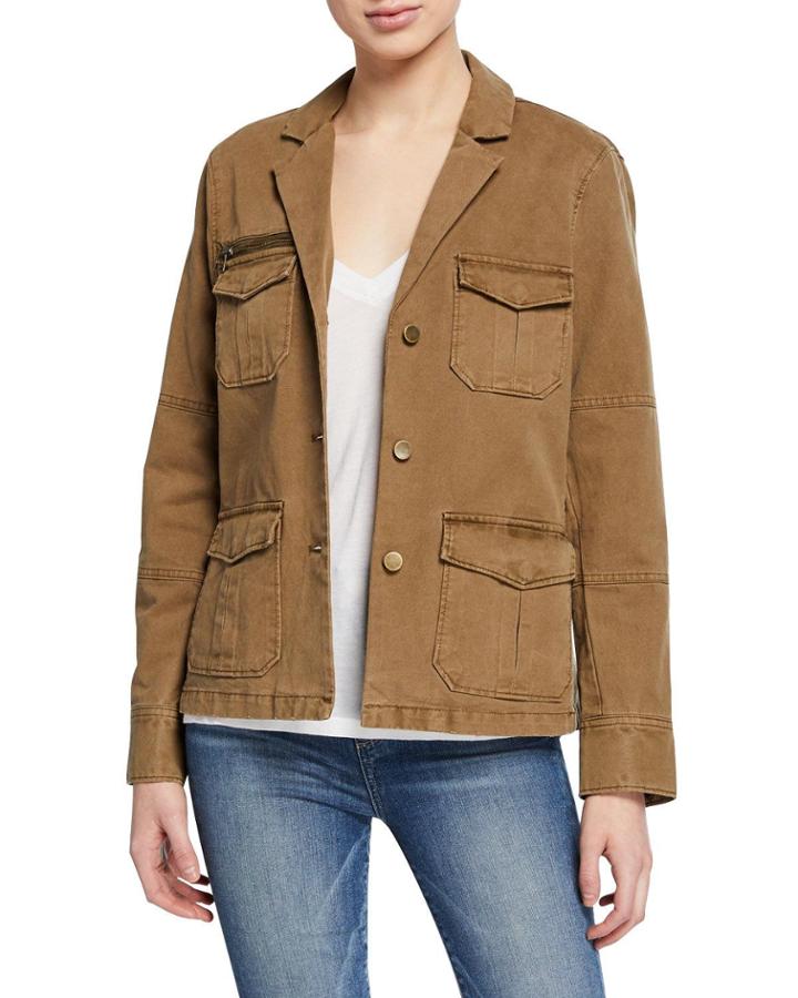 Floral-embroidered Army Jacket