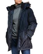 Men's Maxfield Oxford Combo Down Fill Hooded Parka W/ Faux-fur Trim