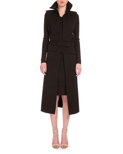 Belted Long Vest W/ Attached Corset, Black