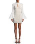 Lace Bell-sleeve Keyhole