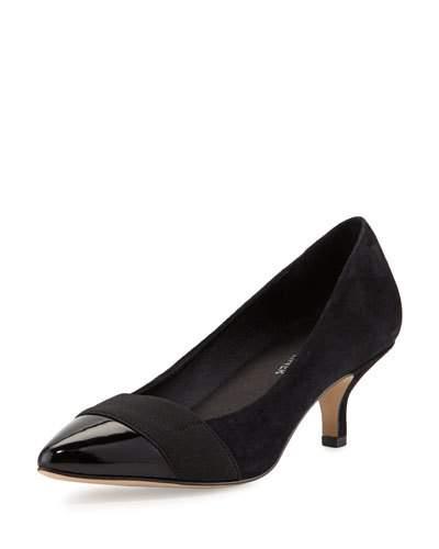 Gia Suede Bow Pump, Black