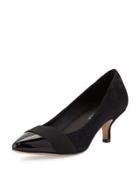 Gia Suede Bow Pump, Black