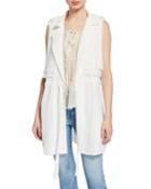 Sleeveless Drawstring Duster