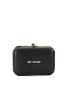 Quilted Faux-leather Box Clutch Bag