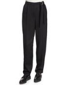 Tapered Wide-leg Pants, Black