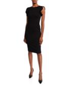 Ruffled-sleeve Jersey Dress
