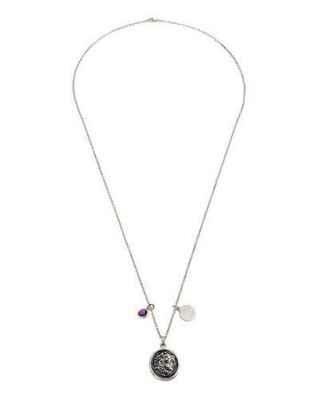 Legacy Vivace Silver & Amethyst Triple-charm Pendant Necklace,