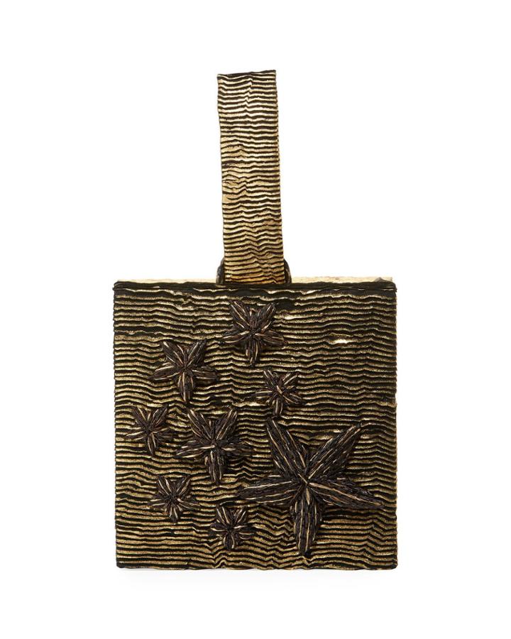 Star Stelle Metallic Box Clutch Bag