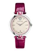 36.5mm Olympo Watch W/ Crystals & Leather