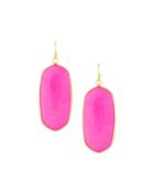 Linear Oval Drop Earrings, Hot Pink