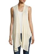Sleeveless Floral Back-lace Vest,