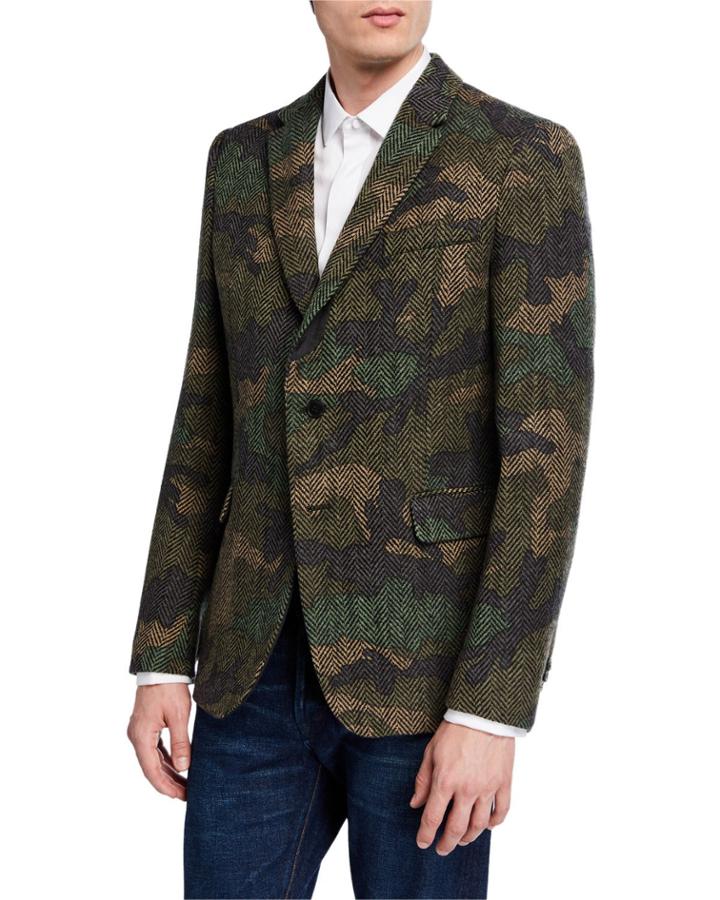 Men's Camo Wool-blend Blazer