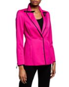 Bowed Satin Piped Jacket