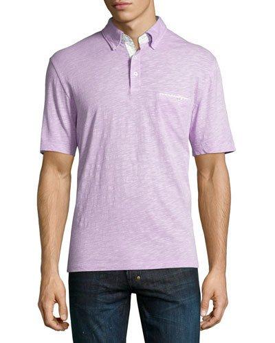 Solid Knit Cotton Polo Shirt,