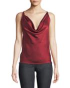 Jacqueline Cowl-neck Silk Cross-back Cami