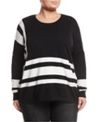 Oversized Angle-striped Sweater,