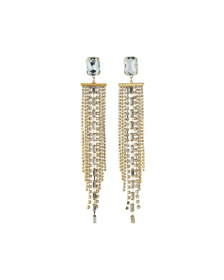 Rhinestone Fringe Earrings