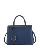 2jours Two-tone Leather Satchel Bag, Blue