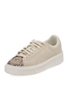 Suede Glittered Platform