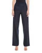 Wide-leg Grommet-front Pants