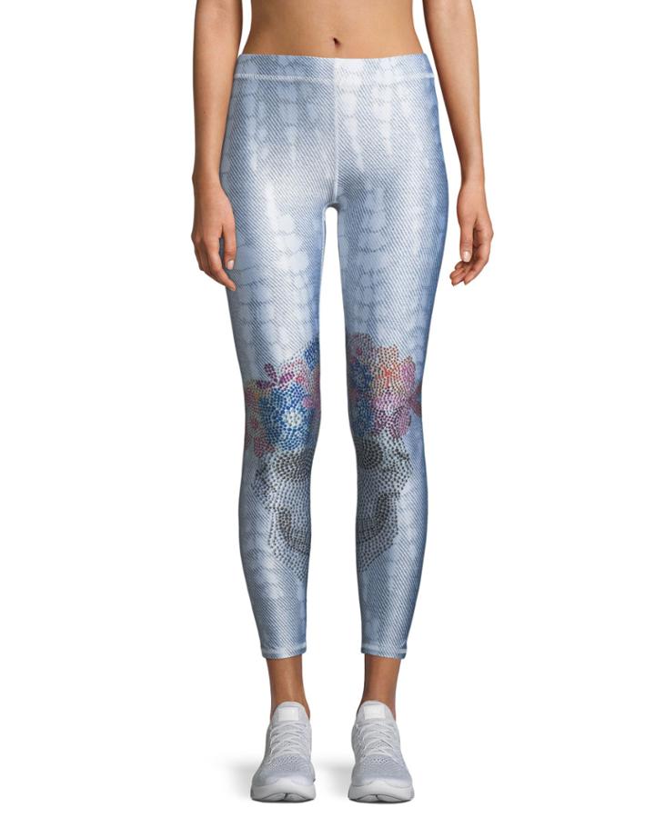 Long Rhinestone-denim Print Performance