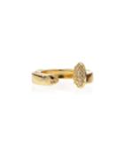 Pave Railroad Spike Ring, Yellow Golden