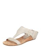 Dylan Metallic Leather Cork-wedge