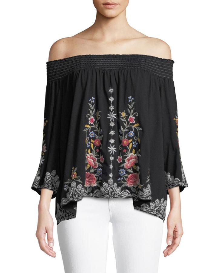 Harleth Off-the-shoulder Embroidered Blouse