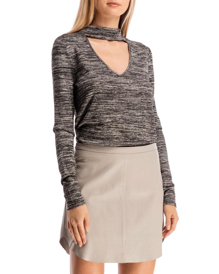 Lezlie Marled Knit Cutout Top