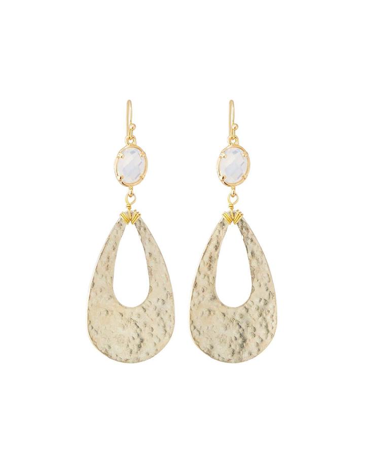 Clear Stone & Teardrop Earrings