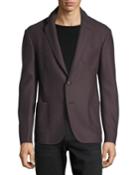 Boiled Wool-blend Soft Jacket, Dark Red