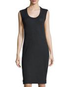 Scoop-neck Sleeveless Knit Dress, Gray