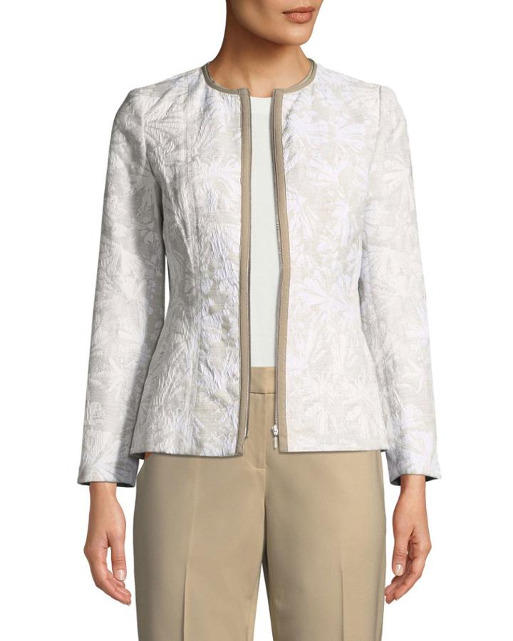 Damien Zip-front Jacquard Jacket