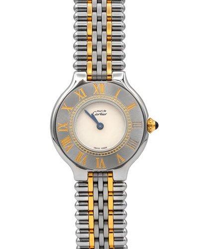 Pre-owned 18k 28mm Must De 21 Bracelet Watch, Two-tone
