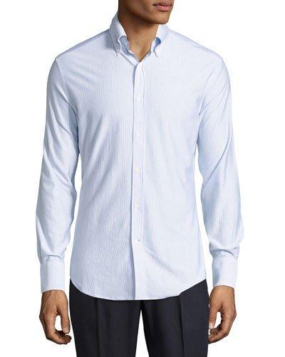 Striped Cotton Long-sleeve Shirt,