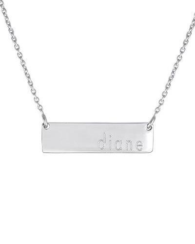 Sterling Silver Name Bar Necklace