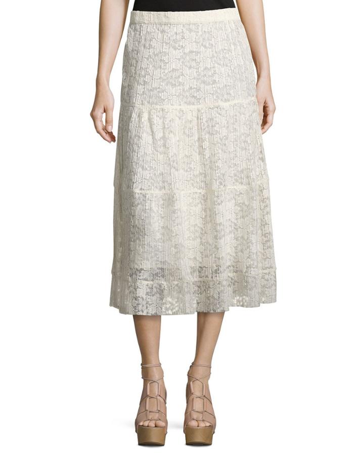 Pleated Burnout Chiffon Midi