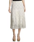 Pleated Burnout Chiffon Midi