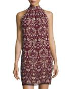 Floral-printed Sleeveless Shift Dress,