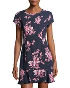 Floral-print Short-sleeve Dress