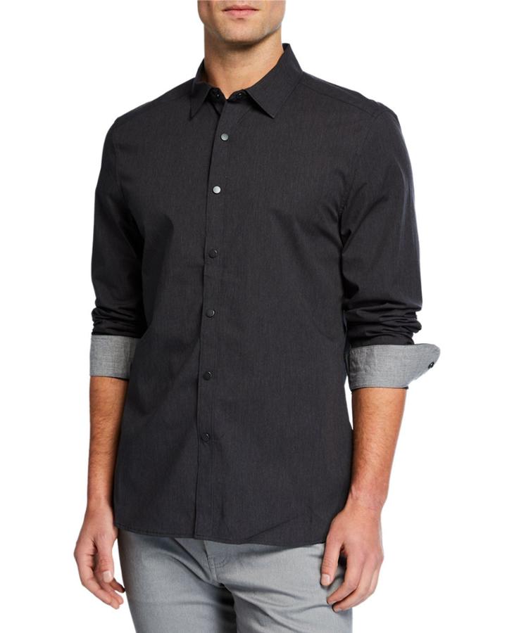Men's Heather Long-sleeve Snap