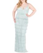 Bejeweled Halter Illusion Fit-&-flare Mini Dress W/ Pockets