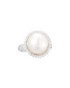 14k 12.5mm South Sea Pearl & Diamond Ring,