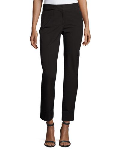 Straight-leg Crop Pants, Black/fig