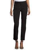 Straight-leg Crop Pants, Black/fig