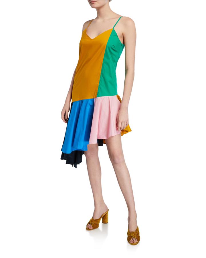 Ruffle-hem Colorblock