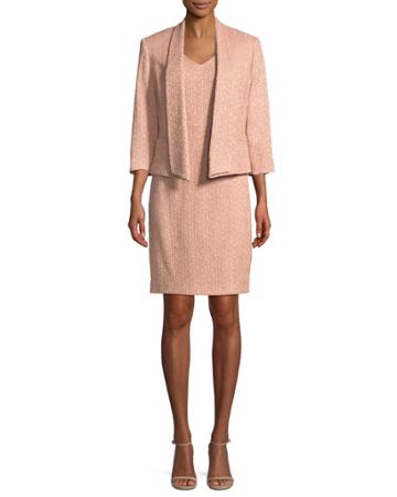 Two-piece Novelty Jacquard Jacket & Dress