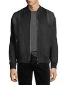 Eagle Print Zip-up Bomber Jacket