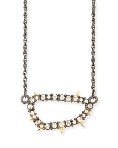 Elements Spiked Crystal Link Pendant Necklace