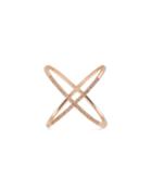 14k Rose Gold Diamond Crisscross Ring,